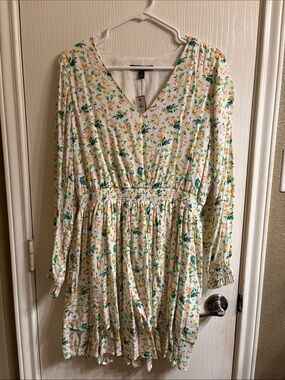 Women’s ' White Floral Smocked Waist Dress